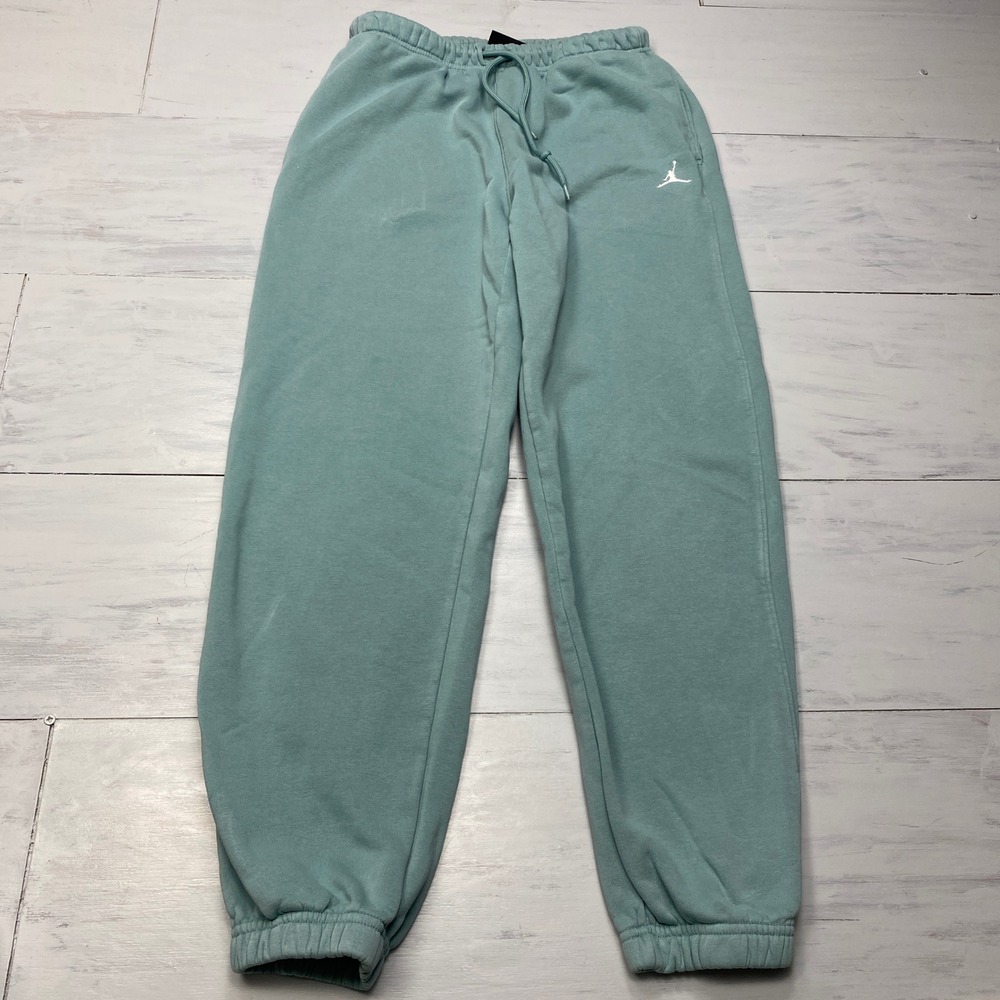 Jordan Brooklyn Fleece Sweatpants Womens S Teal Green FV7077-018 Jumpman Joggers